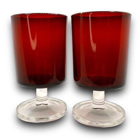 Arcoroc Luminarc France Cavalier Ruby Red Glass 6oz  4" Wine Cocktail Cordial 4 - Picture 6 of 8